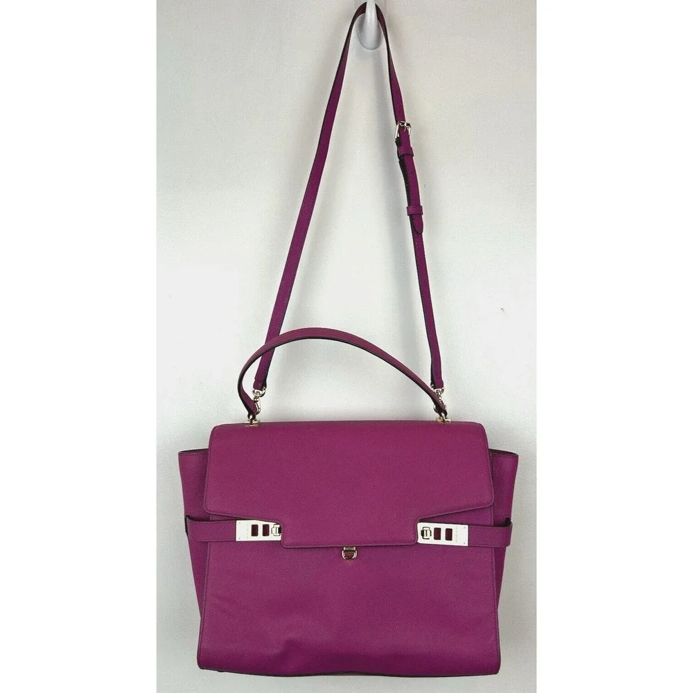 Henri Bendel Uptown Satchel Purse Bag Pink Wristlet Wallet Shoulder 2pc Read